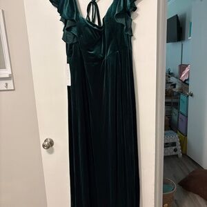 Emerald Green velvet dress